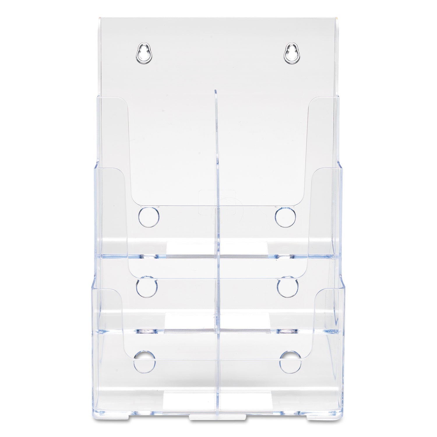 deflecto 6-Compartment DocuHolder, Leaflet Size, 9.63w x 6.25d x 12.63h, Clear