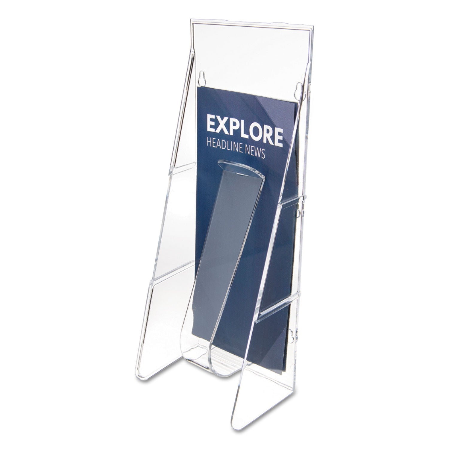 deflecto Stand-Tall Wall-Mount Literature Rack, Leaflet, 4.56w x 3.25d x 11.88h, Clear