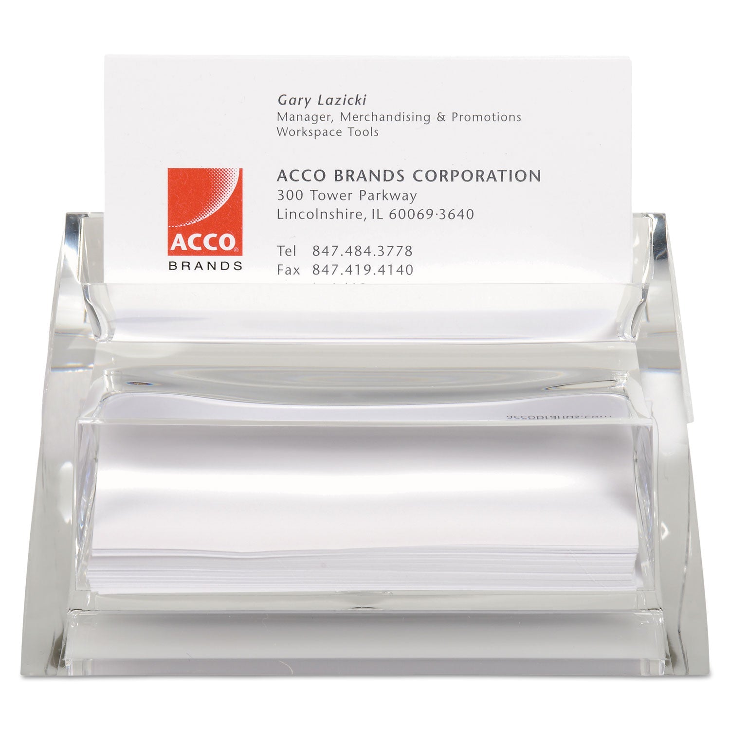 Swingline Stratus Acrylic Business Card Holder, Holds 40 3.5 x 2 Cards, 3.5 x 4.5 x 2.25, Clear