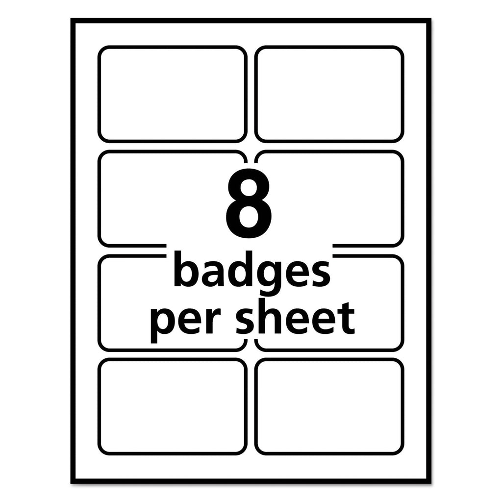 Avery Flexible Adhesive Name Badge Labels, 3.38 x 2.33, White, 400/Box