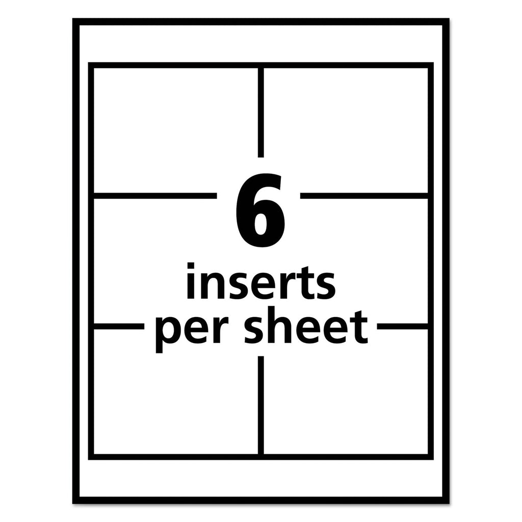 Avery Pin-Style Badge Holder with Laser/Inkjet Insert, Top Load, 4 x 3, White, 100/Box