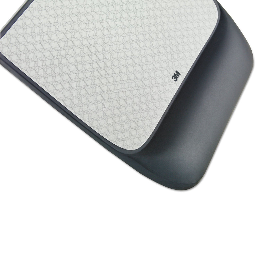 3M Mouse Pad with Precise Mousing Surface and Gel Wrist Rest, 8.5 x 9, Gray/Black