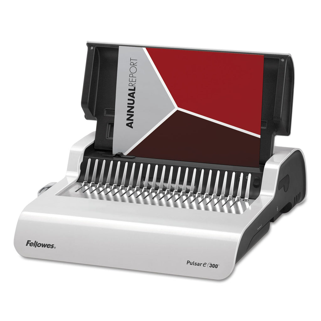 Fellowes Pulsar Electric Comb Binding System, 300 Sheets, 17 x 15.38 x 5.13, White