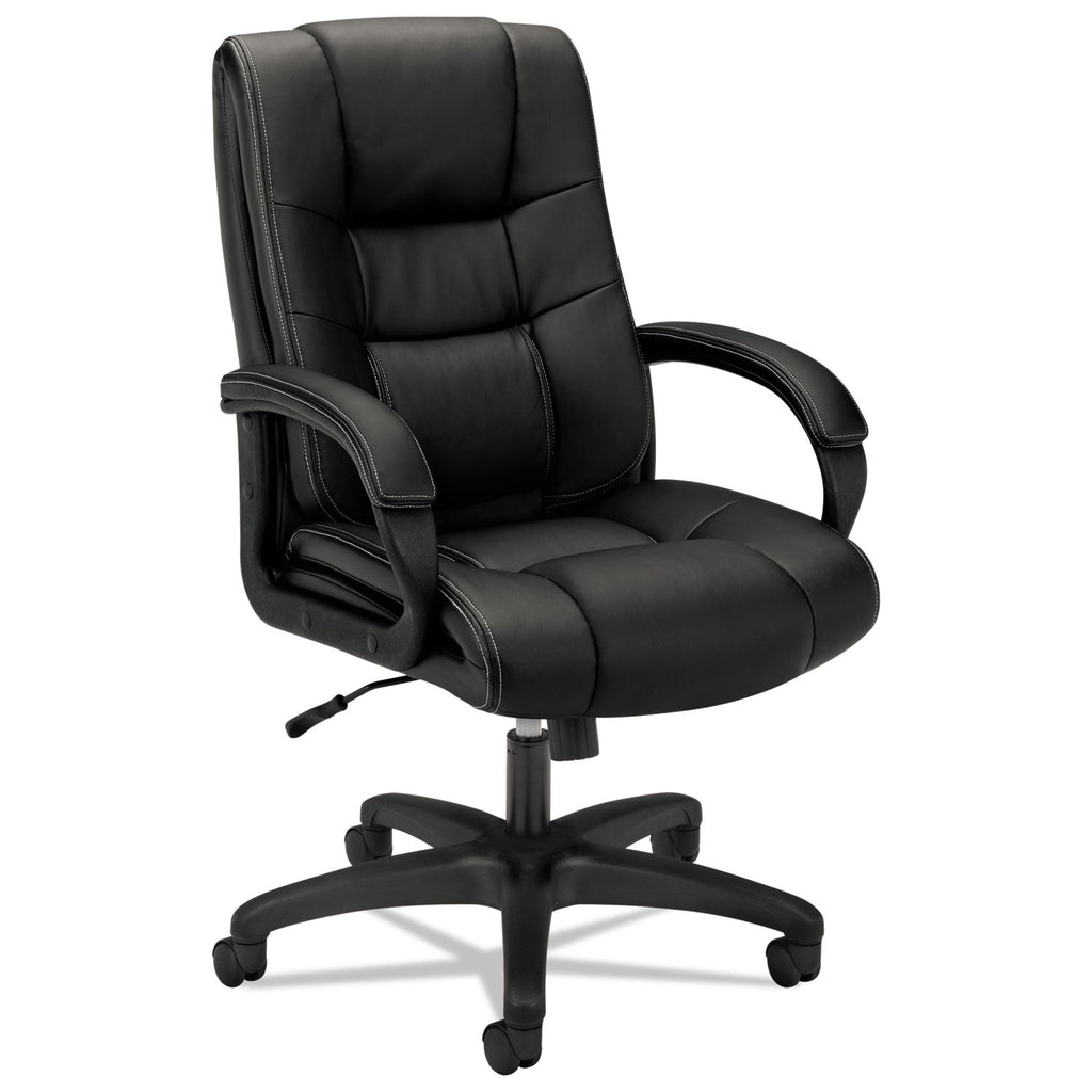 HON HVL131 Executive High-Back Chair, Supports Up to 250 lb, 18.5" to 22" Seat Height, Black