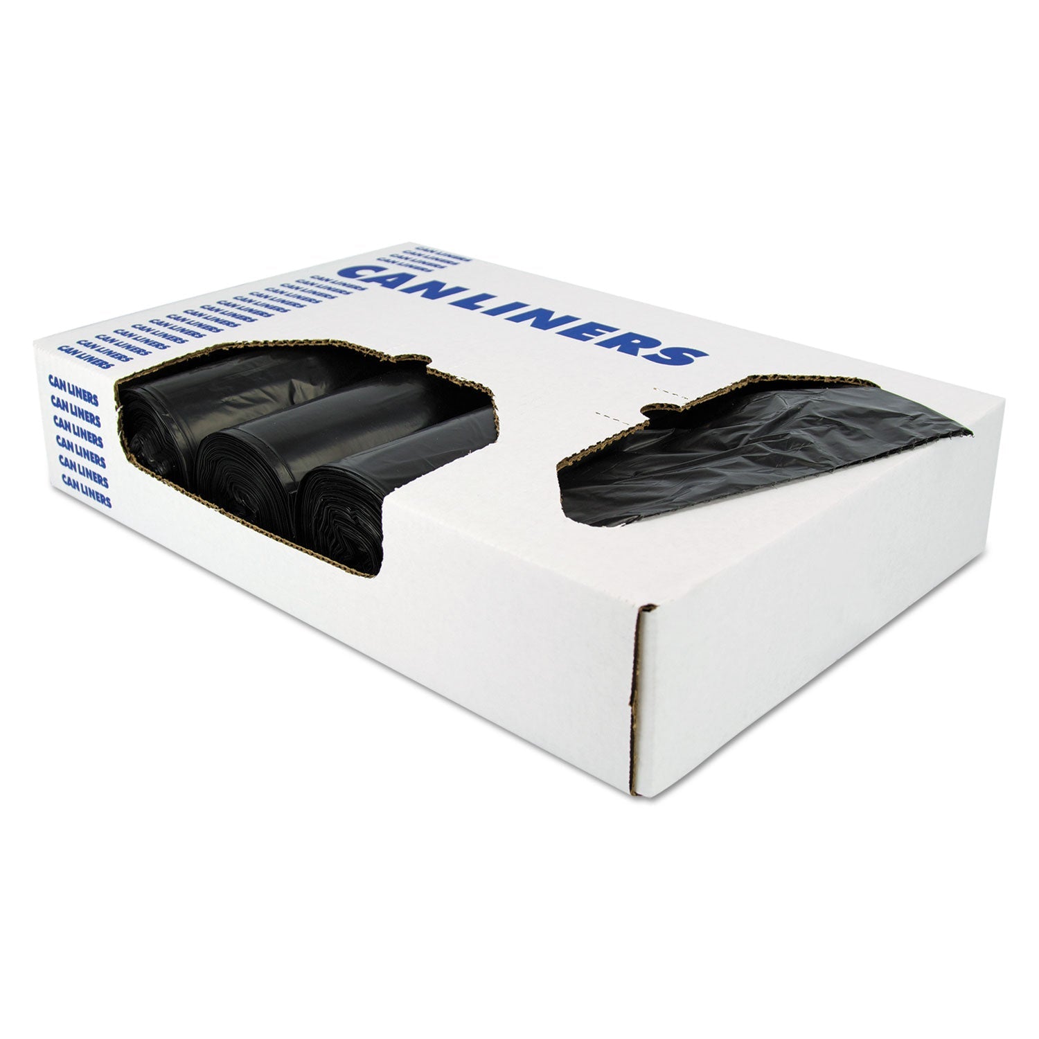 Heritage X-Liner Reprocessed Liners, 60 gal, 1.7 mil, 38" x 58", Black, 100/Carton