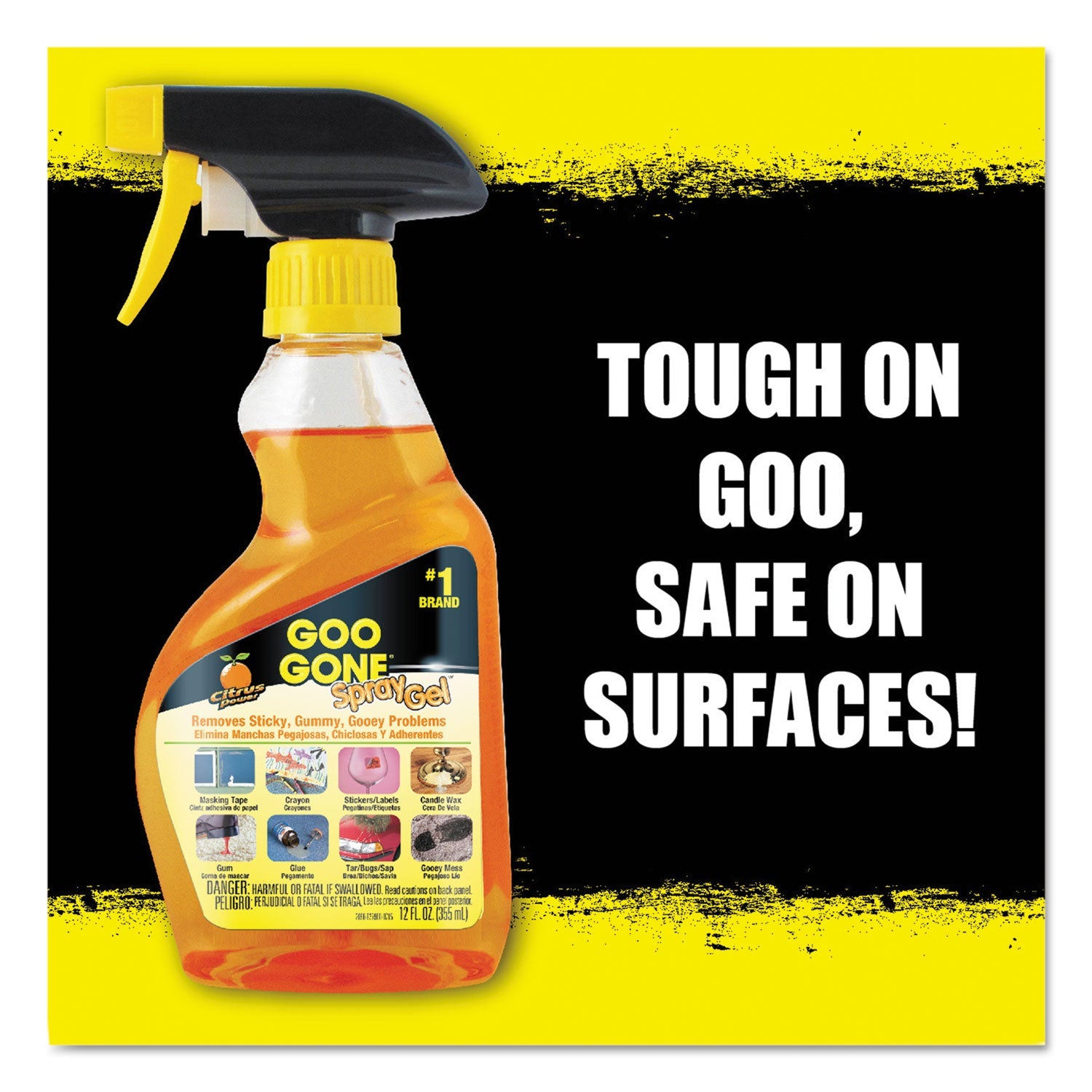Goo Gone Spray Gel Cleaner, Citrus Scent, 12 oz Spray Bottle