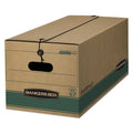 Bankers Box STOR/FILE Medium-Duty Strength Storage Boxes, Letter Files, 12.25" x 24" x 10.75", Kraft/Green, 12/Carton