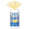 SCRUBS Stainless Steel Cleaner Towels, 9.75 x 10.5, Lemon Scent, 30/Canister, 6 Canisters/Carton