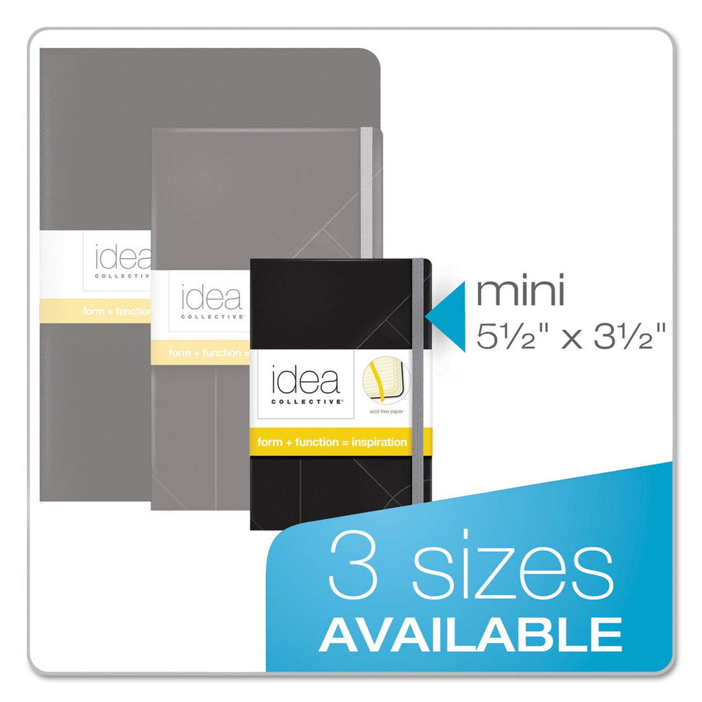 TOPS Idea Collective Journal, Hardcover with Elastic Closure, 1 Subject, Wide/Legal Rule, Black Cover, 5.5 x 3.5, 96 Sheets