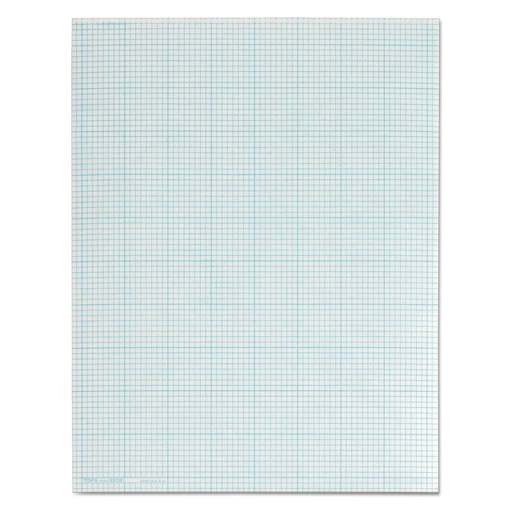 TOPS Cross Section Pads, Cross-Section Quadrille Rule (8 sq/in, 1 sq/in), 50 White 8.5 x 11 Sheets