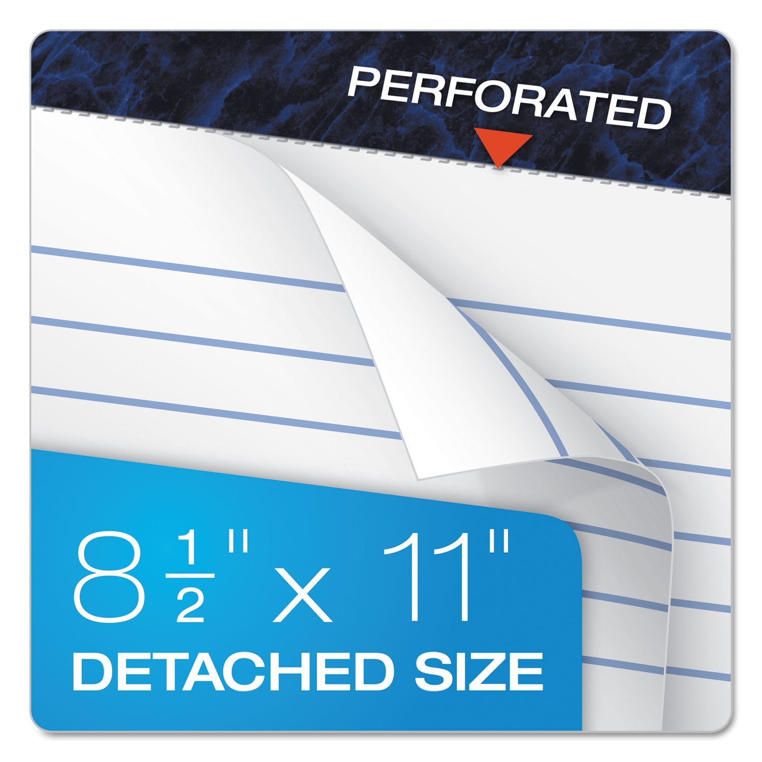 Ampad Gold Fibre Writing Pads, Wide/Legal Rule, 50 White 8.5 x 11.75 Sheets, 4/Pack