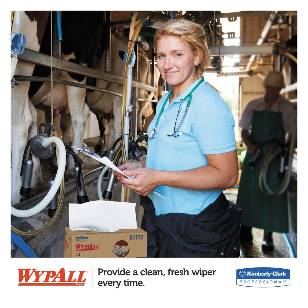 WypAll L10 SANI-PREP Dairy Towels, POP-UP Box, 1-Ply, 10.25 x 10.5, 110/Pack, 18 Packs/Carton
