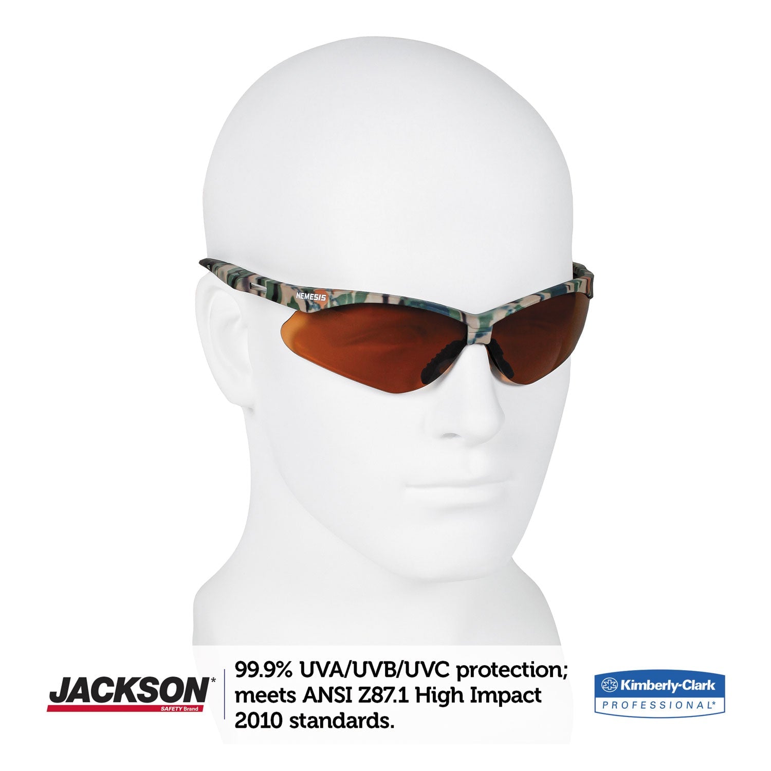 KleenGuard Nemesis Safety Glasses, Camo Frame, Bronze Lens
