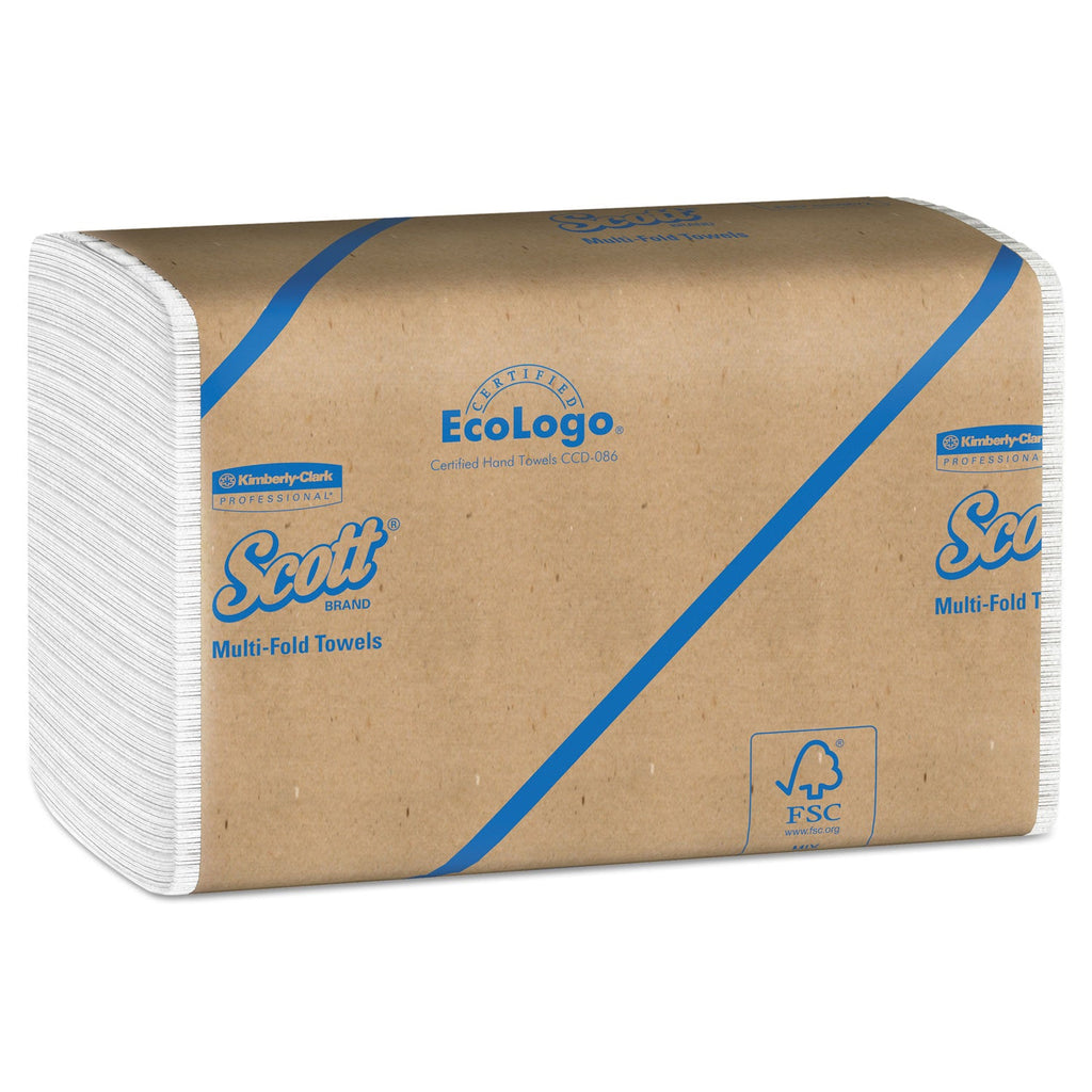 Scott Essential Multi-Fold Towels, Absorbency Pockets, 9.2 x 9.4, White, 250/Packs, 16 Pack/Carton