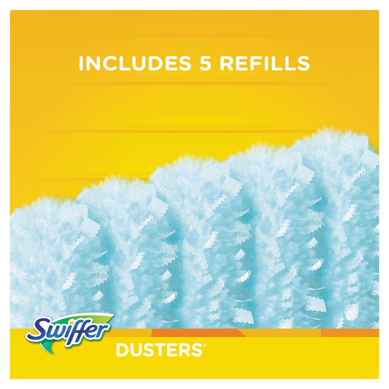 Swiffer Dusters Starter Kit, Dust Lock Fiber, 6" Handle, Blue/Yellow, 6/Carton