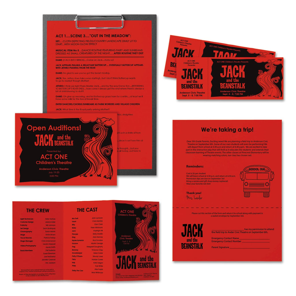 Astrobrights Color Paper, 24 lb Bond Weight, 8.5 x 11, Re-Entry Red, 500 Sheets/Ream