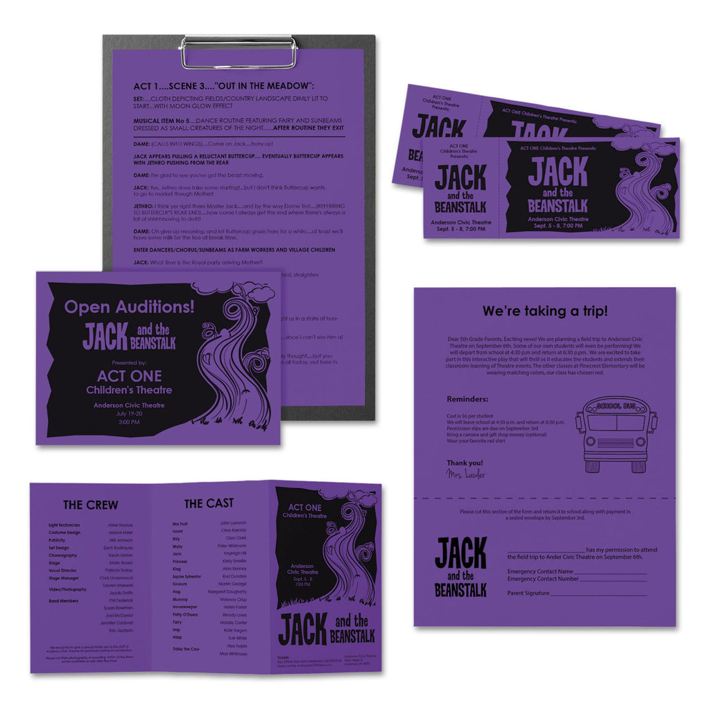 Astrobrights Color Paper, 24 lb Bond Weight, 8.5 x 11, Gravity Grape, 500/Ream