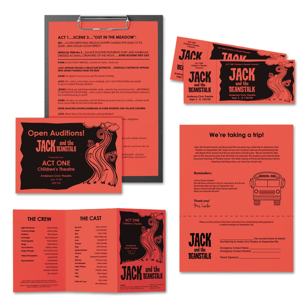 Astrobrights Color Paper, 24 lb Bond Weight, 8.5 x 11, Rocket Red, 500/Ream