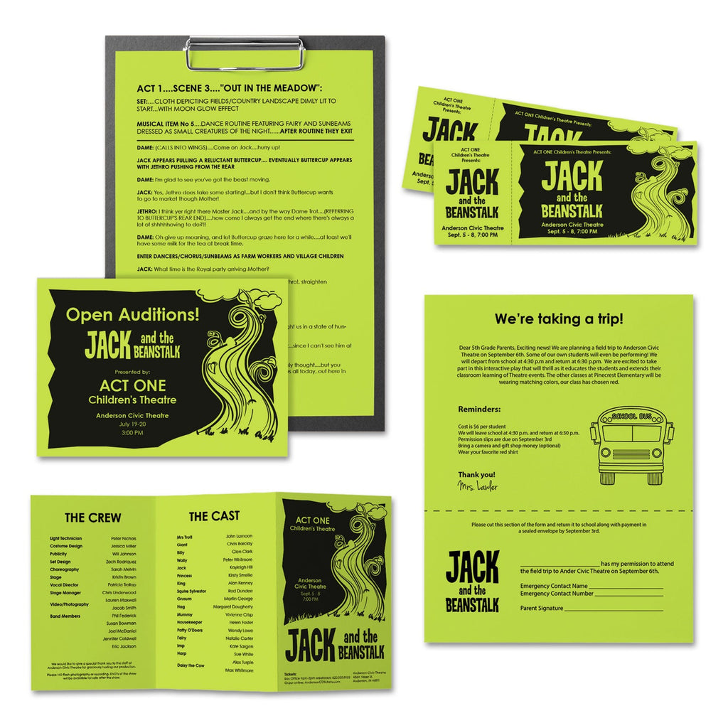 Astrobrights Color Paper, 24 lb Bond Weight, 8.5 x 11, Vulcan Green, 500/Ream
