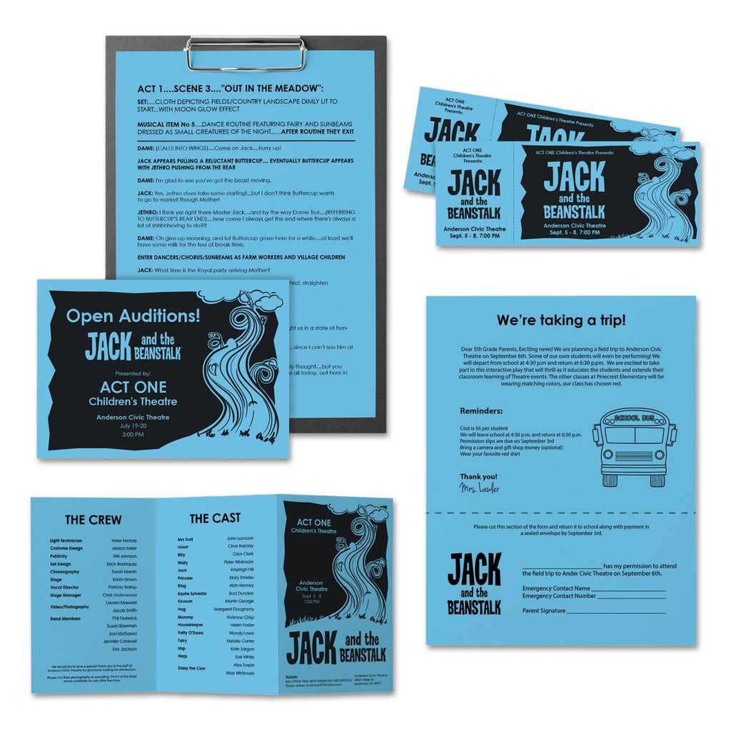 Astrobrights Color Paper, 24 lb Bond Weight, 11 x 17, Lunar Blue, 500/Ream