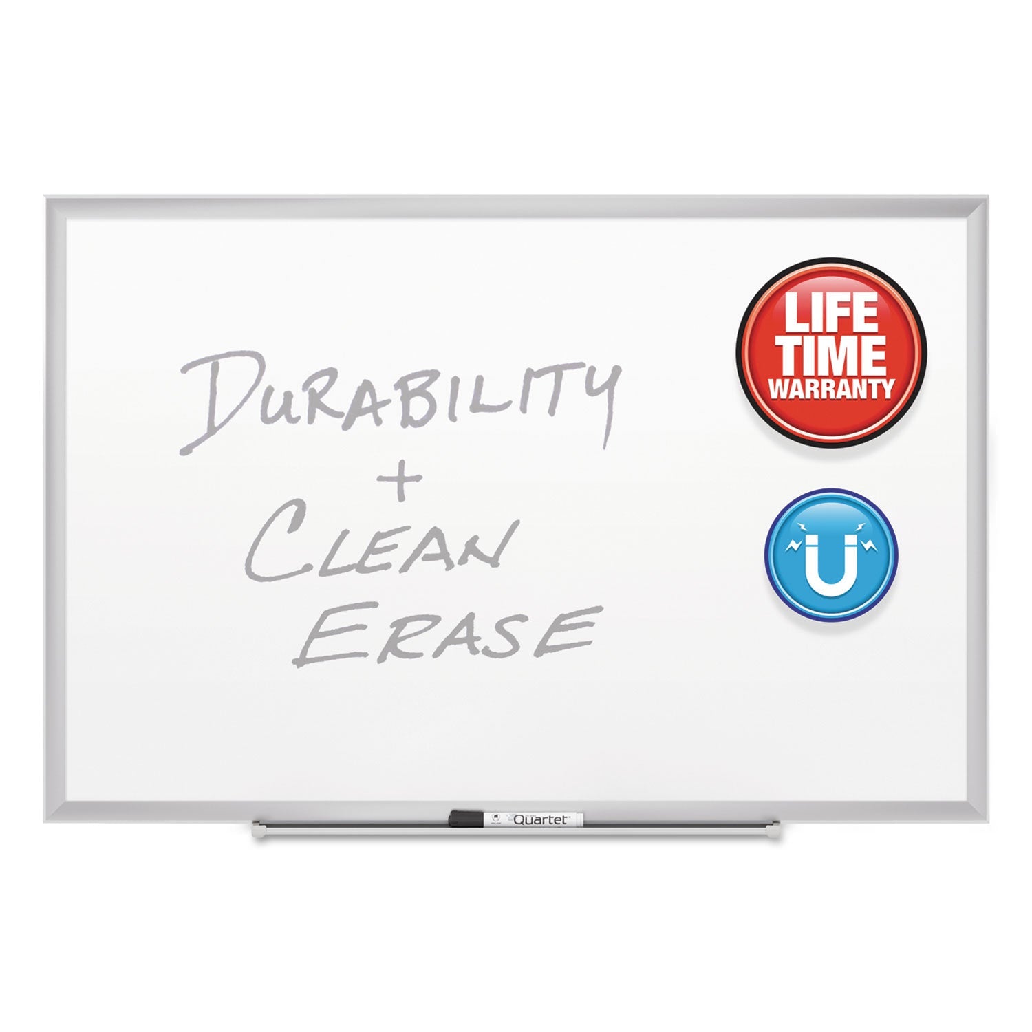Quartet Classic Series Porcelain Magnetic Board, 72 x 48, White, Silver Aluminum Frame