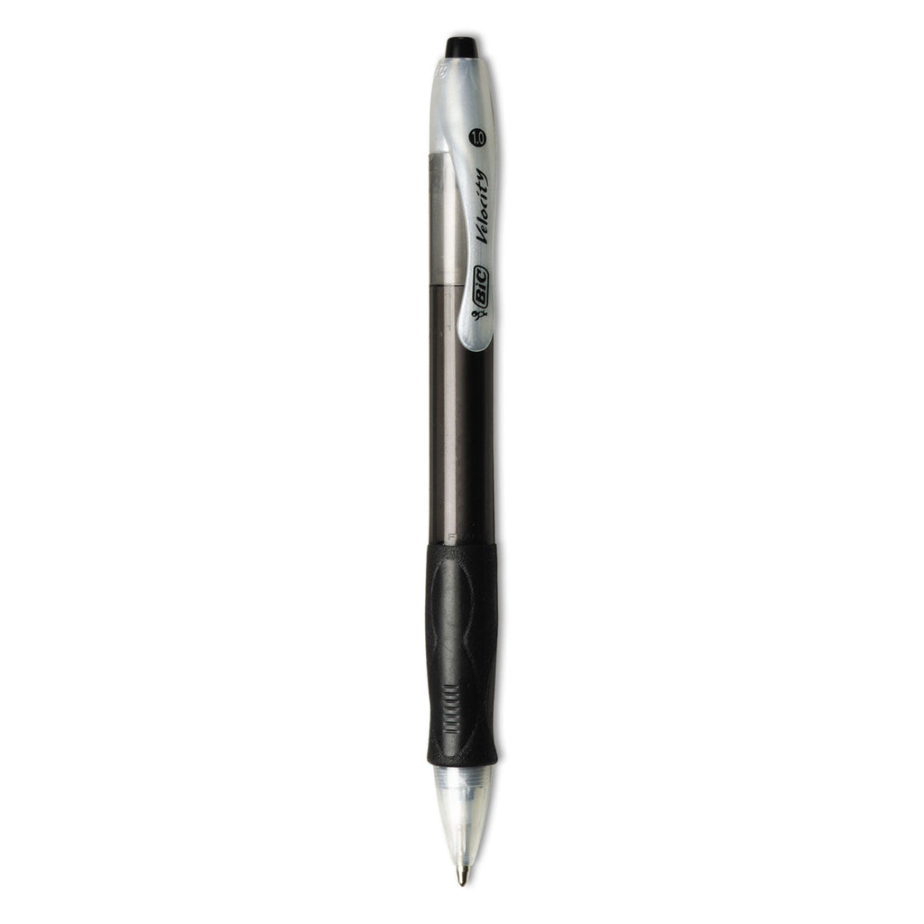 BIC Velocity Easy Glide Ballpoint Pen Value Pack, Retractable, Medium 1 mm, Black Ink, Black Barrel, 36/Pack