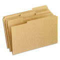Pendaflex Dark Kraft File Folders with Double-Ply Top, 1/3-Cut Tabs: Assorted, Legal Size, 0.75" Expansion, Brown, 100/Box