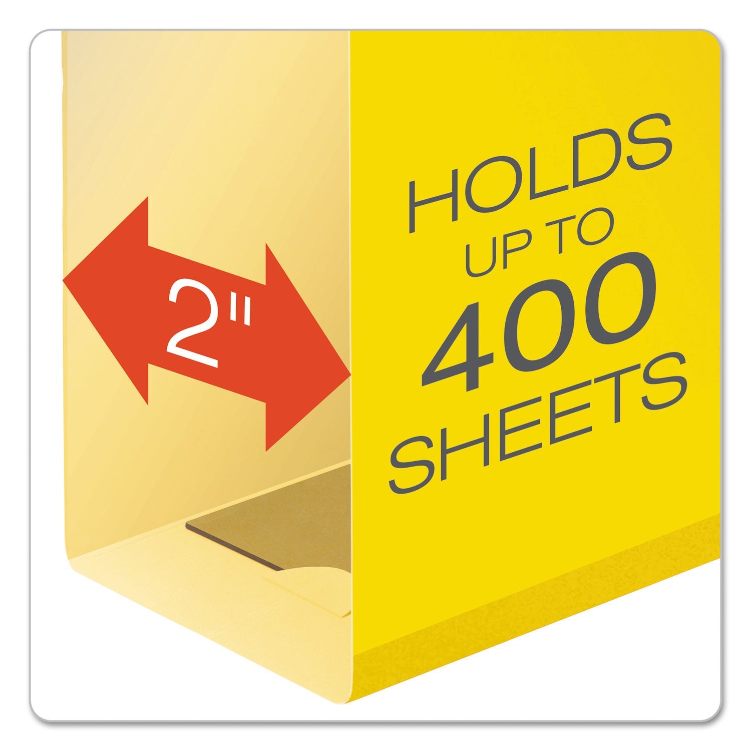 Pendaflex Extra Capacity Reinforced Hanging File Folders with Box Bottom, 2" Capacity, Letter Size, 1/5-Cut Tabs, Yellow, 25/Box