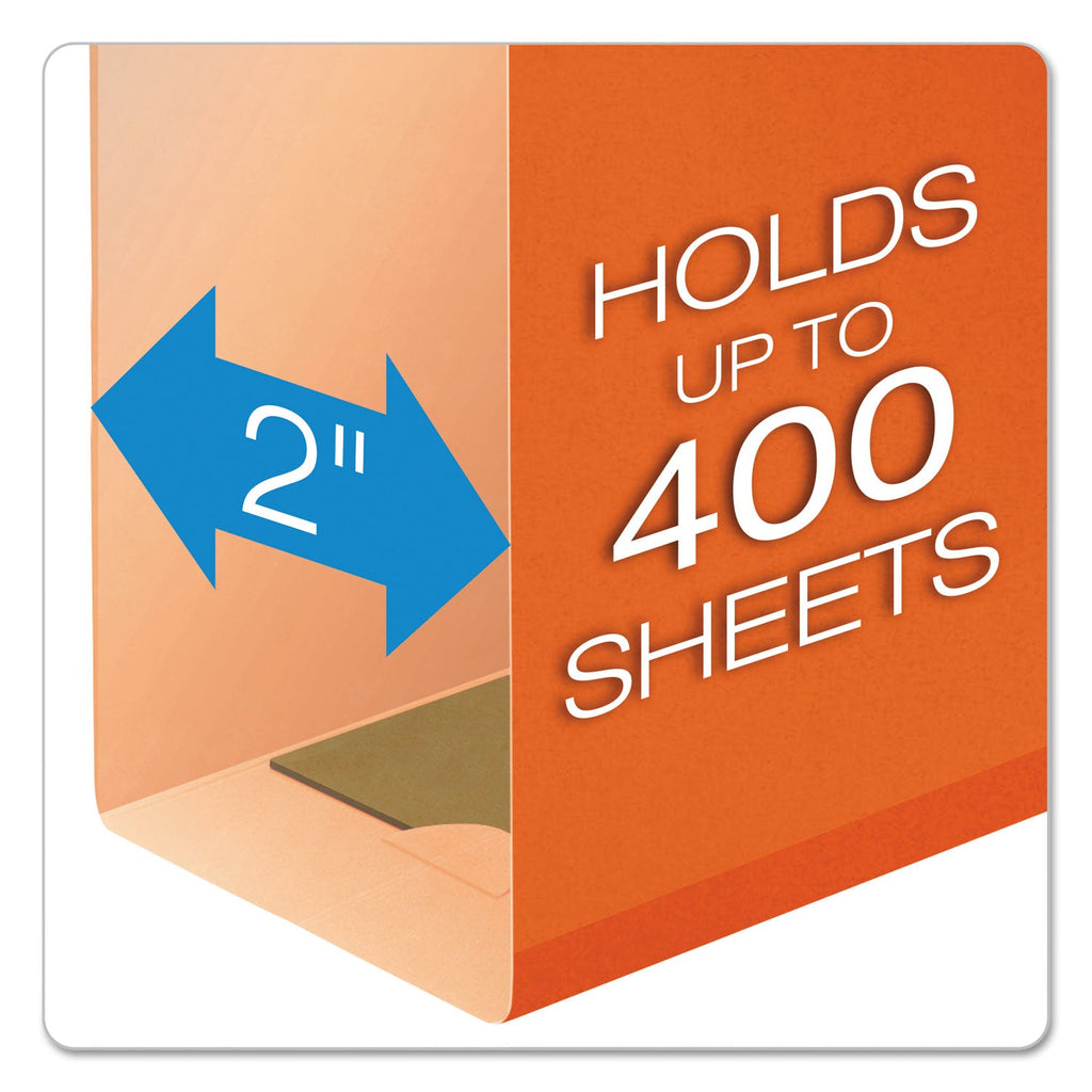 Pendaflex Extra Capacity Reinforced Hanging File Folders with Box Bottom, 2" Capacity, Letter Size, 1/5-Cut Tabs, Orange, 25/Box