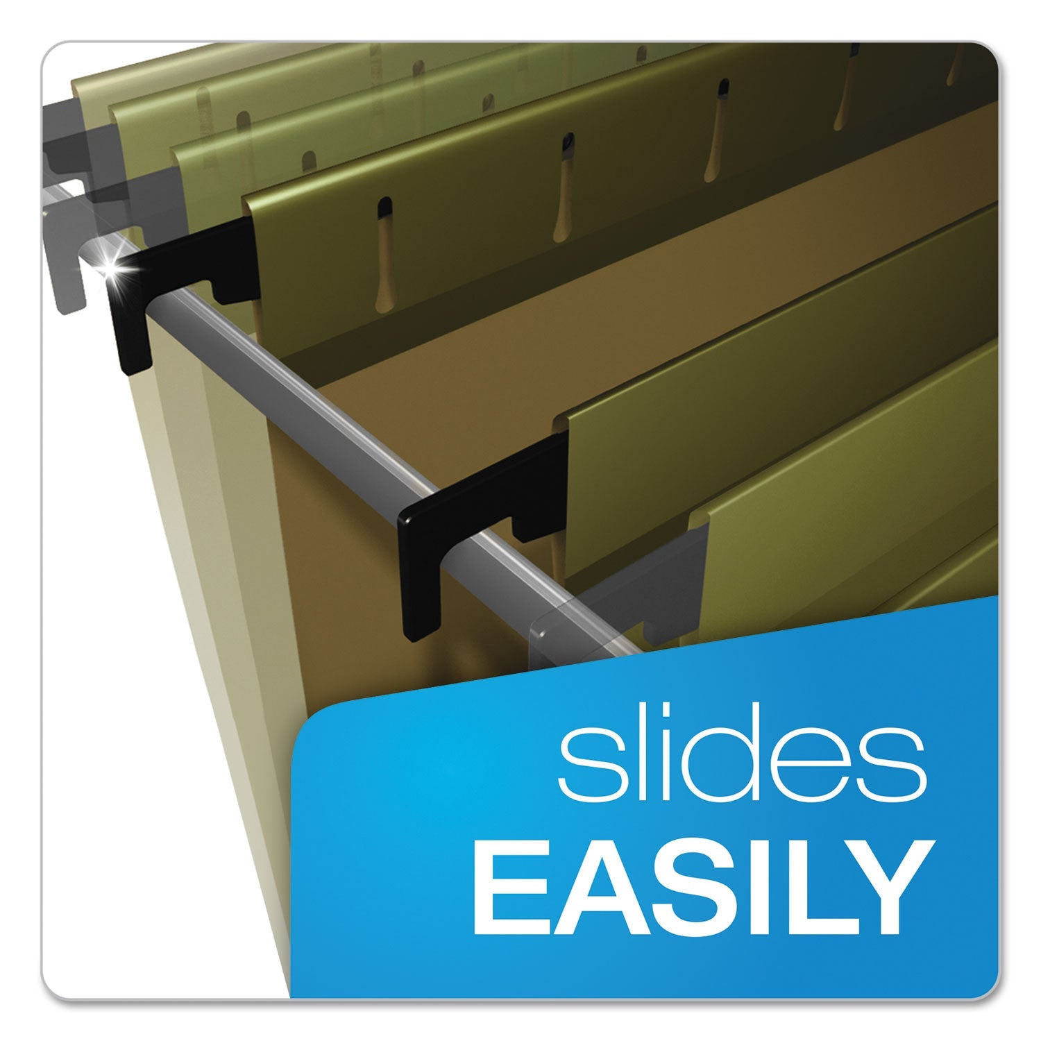 Pendaflex SureHook Hanging Folders, Letter Size, 1/5-Cut Tabs, Standard Green, 20/Box