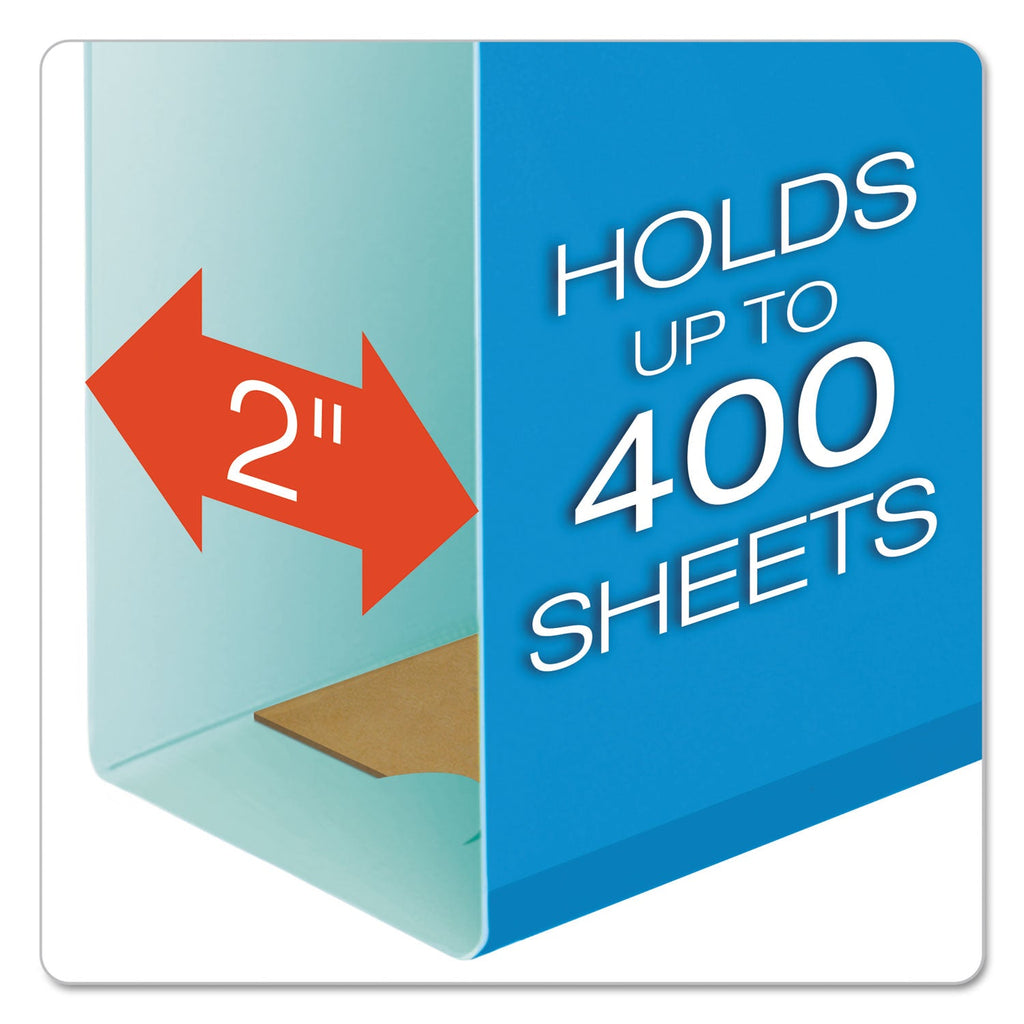 Pendaflex Extra Capacity Reinforced Hanging File Folders with Box Bottom, 2" Capacity, Letter Size, 1/5-Cut Tabs, Blue, 25/Box