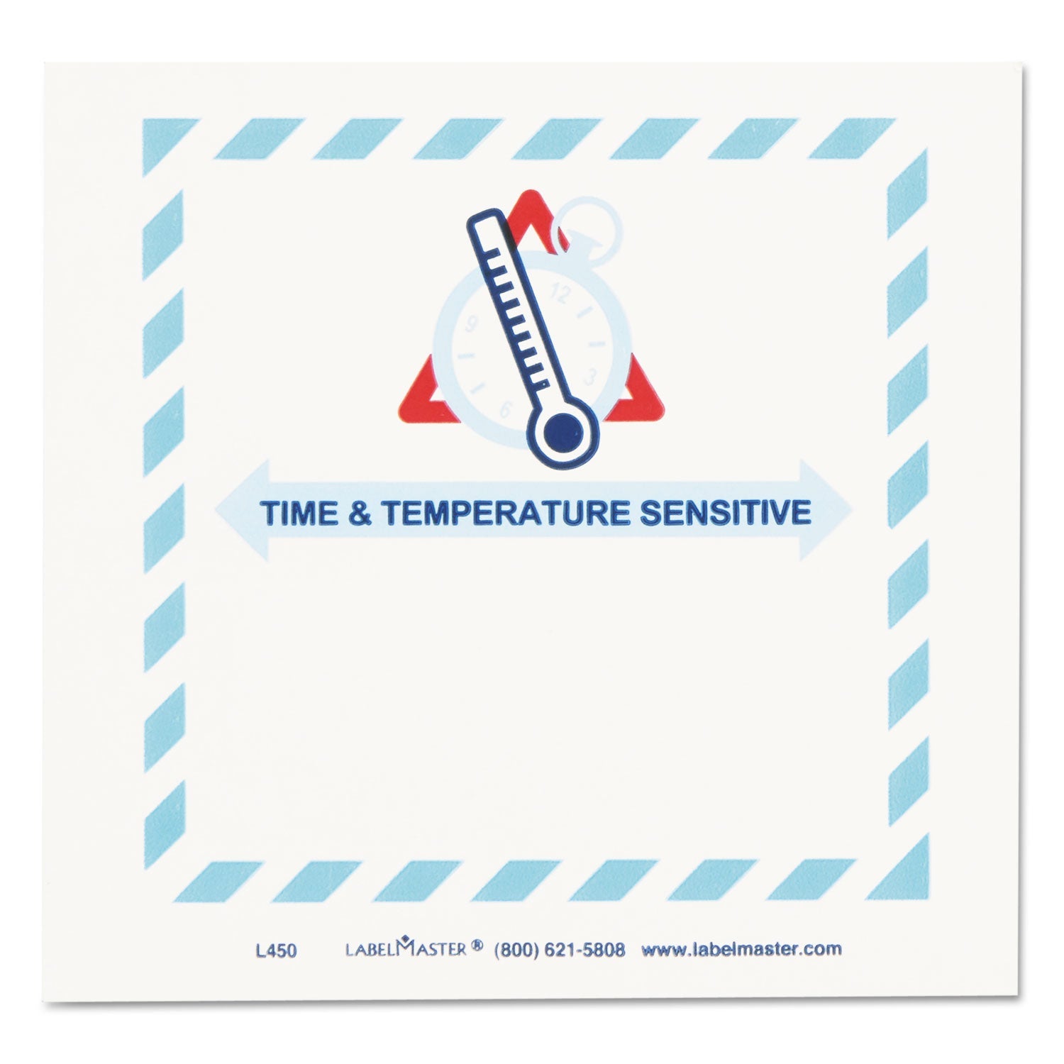 LabelMaster Shipping and Handling Self-Adhesive Labels, TIME and TEMPERATURE SENSITIVE, 5.5 x 5, Blue/Gray/Red/White, 500/Roll