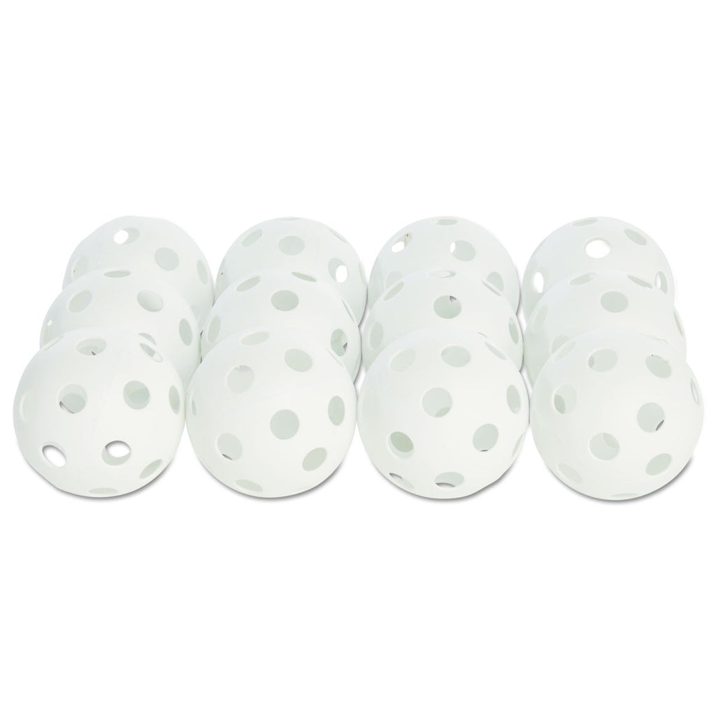 Champion Sports Plastic Baseballs, 9" Diameter, White, 12/Set
