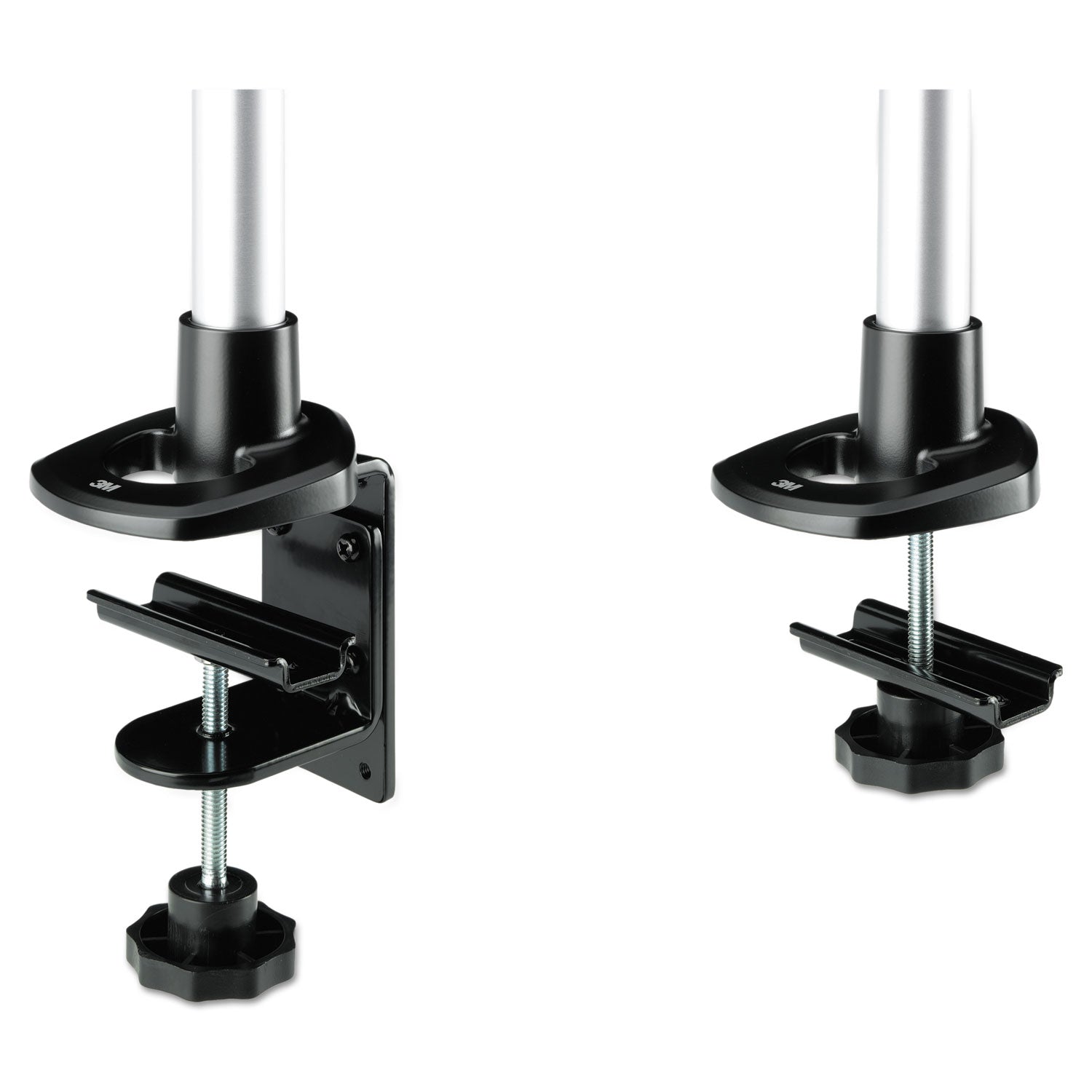 3M Dual Monitor Swivel Arm, 360 Degree Rotation, +15 Degree/-90 Degree Tilt, 180 Degree Pan, Black/Gray, Supports 30 lb