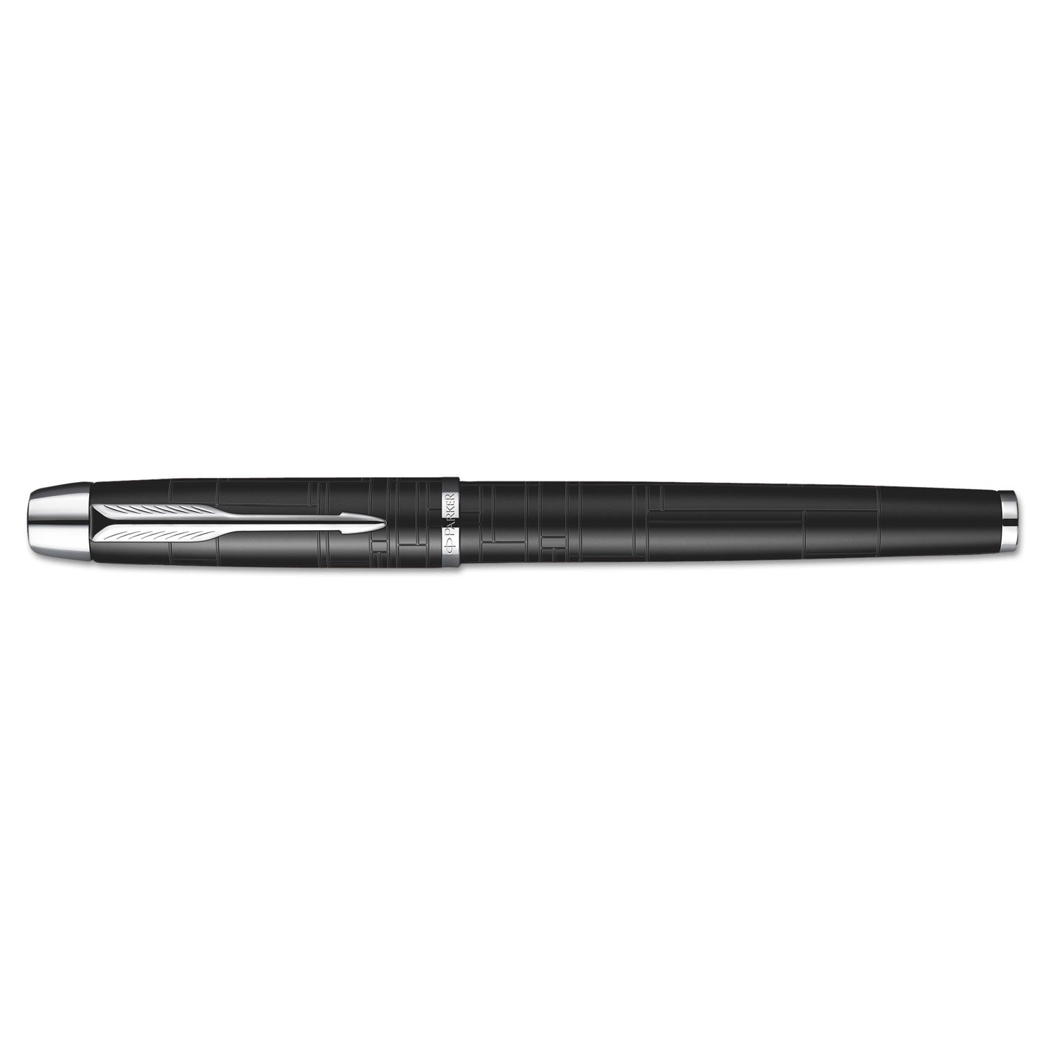 Parker IM Premium Roller Ball Pen, Stick, Fine 0.7 mm, Black Ink, Black/Chrome Barrel