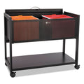 Safco Locking Top Mobile Tub File, Metal, 1 Shelf, 1 Bin, 33.25" x 17" x 27", Black