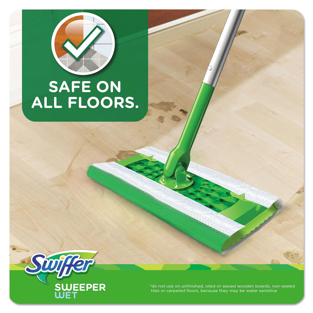 Swiffer Wet Refill Cloths, 10 x 8, Open Window Fresh, Cloth, White, 12/Tub, 12 Tubs/Carton