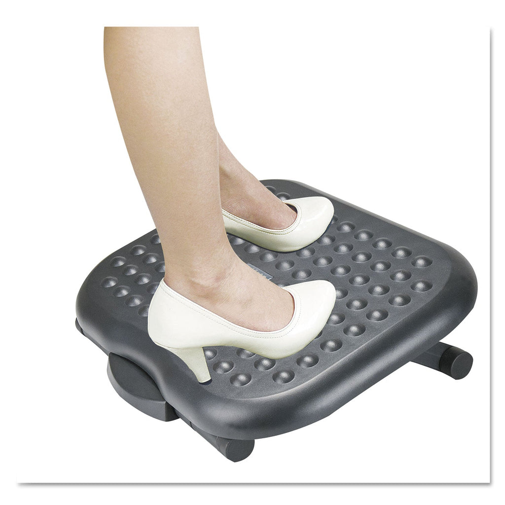 Alera Relaxing Adjustable Footrest, 13.75w x 17.75d x 4.5 to 6.75h, Black