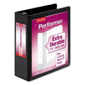 Cardinal Performer ClearVue Slant-D Ring Binder, 3 Rings, 3" Capacity, 11 x 8.5, Black