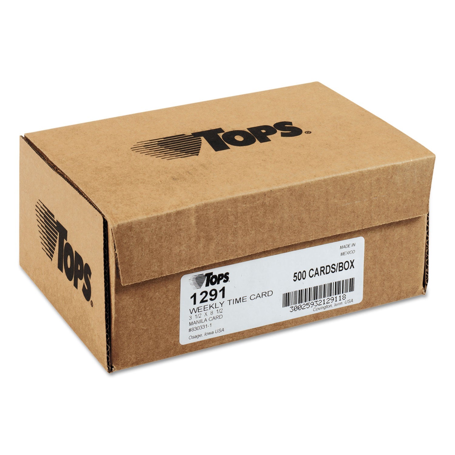 TOPS Time Clock Cards, Replacement for 331-10, Two Sides, 3.5 x 8.5, 500/Box