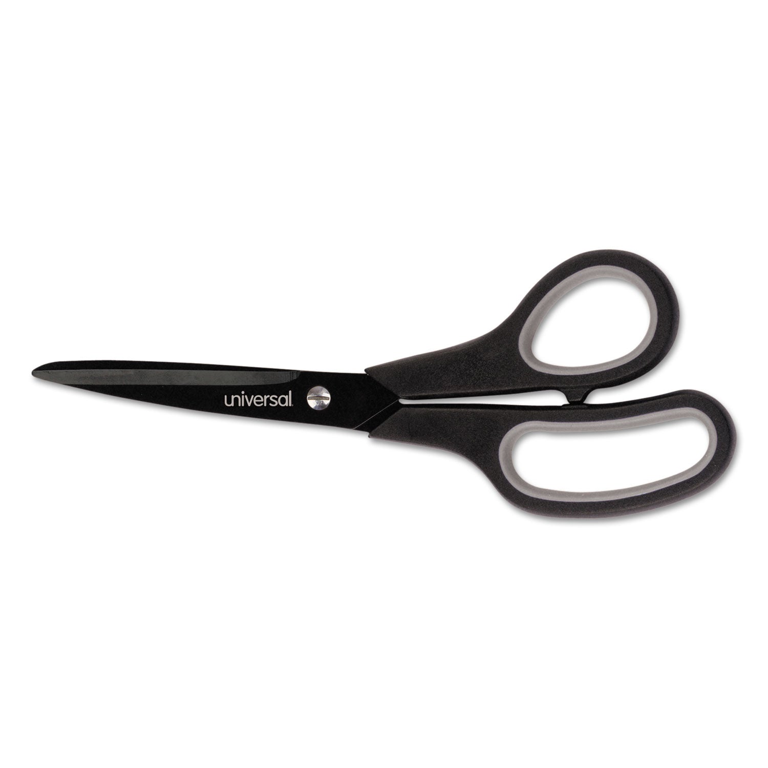 Universal Industrial Carbon Blade Scissors, 8" Long, 3.5" Cut Length, Black/Gray Straight Handle