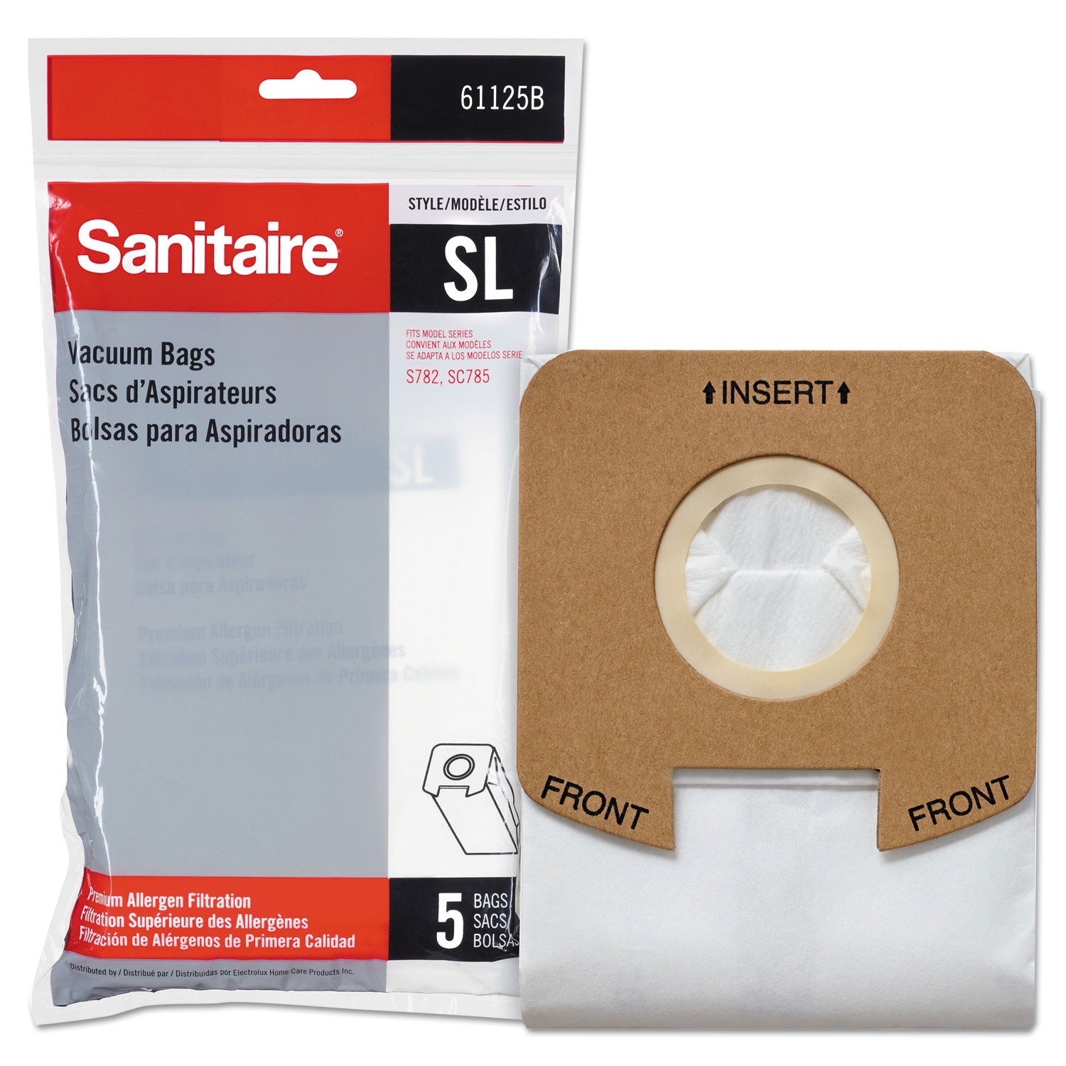Sanitaire Disposable Bags For Sanitaire Multi-Pro 2 Motor Lightweight Upright Vac, 5/Pack
