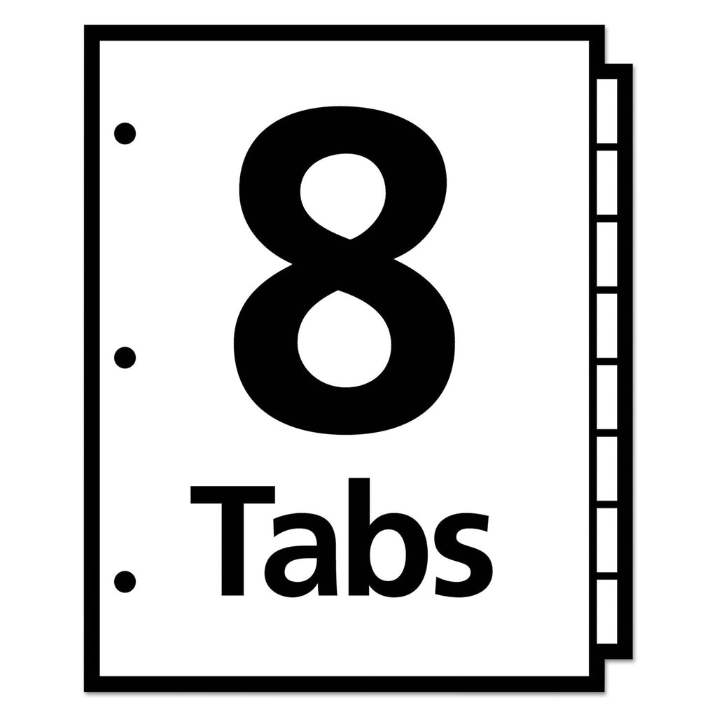 Avery Write and Erase Big Tab Paper Dividers, 8-Tab, 11 x 8.5, White, Assorted Tabs,1 Set