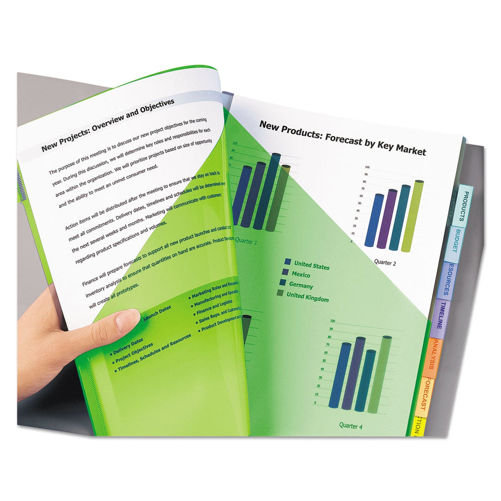 Avery Insertable Big Tab Plastic 2-Pocket Dividers, 8-Tab, 11.13 x 9.25, Assorted, 1 Set