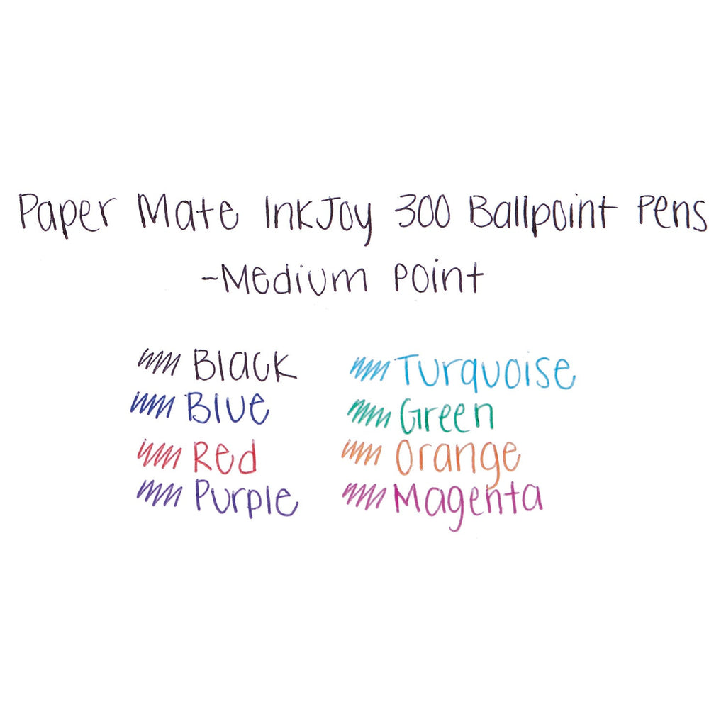 Paper Mate InkJoy 300 RT Ballpoint Pen Retractable, Medium 1 mm, Assorted Ink and Barrel Colors, 8/Pack