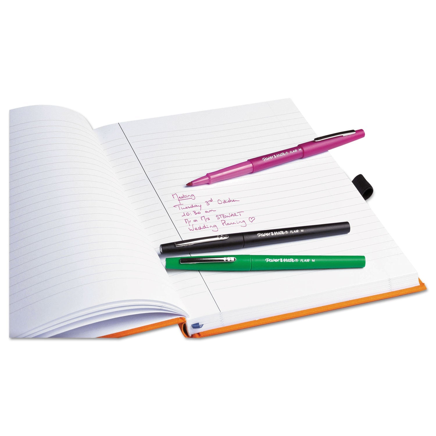 Paper Mate Point Guard Flair Felt Tip Porous Point Pen, Stick, Medium 0.7 mm, Red Ink, Red Barrel, Dozen