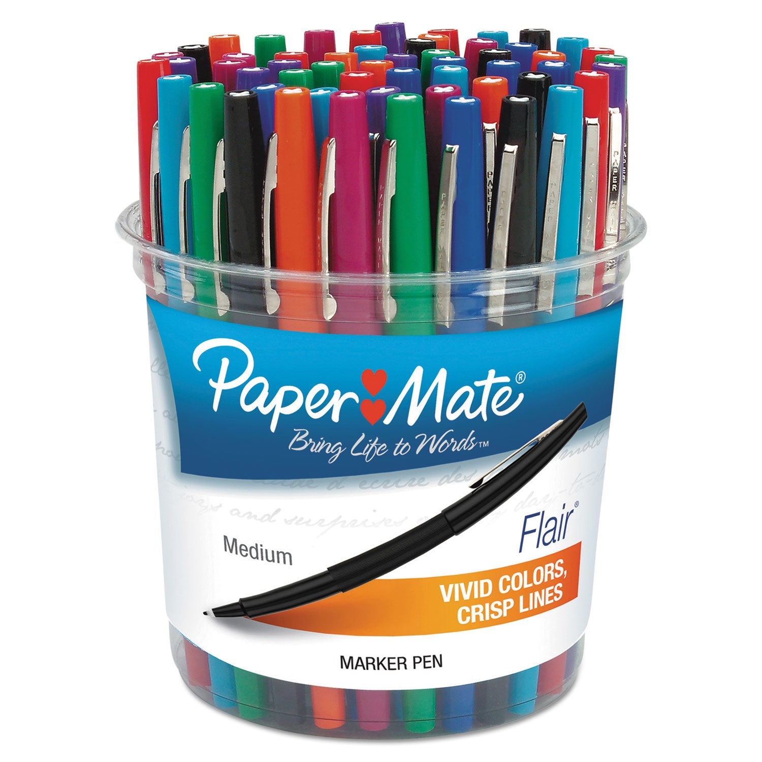 Paper Mate Point Guard Flair Felt Tip Porous Point Pen, Stick, Bold 1.4 mm, Assorted Ink and Barrel Colors, 48/Pack