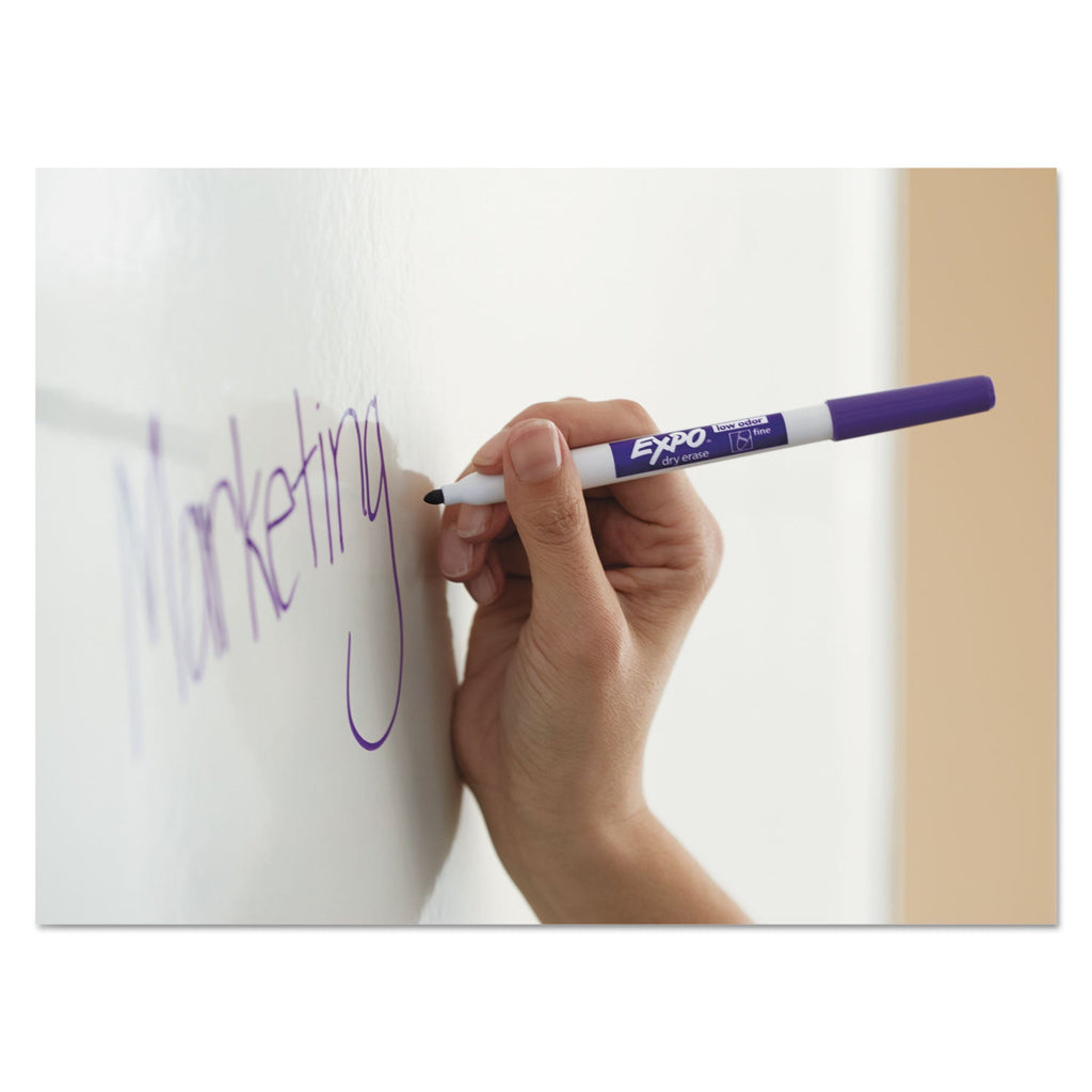 EXPO Low-Odor Dry-Erase Marker, Fine Bullet Tip, Red, Dozen