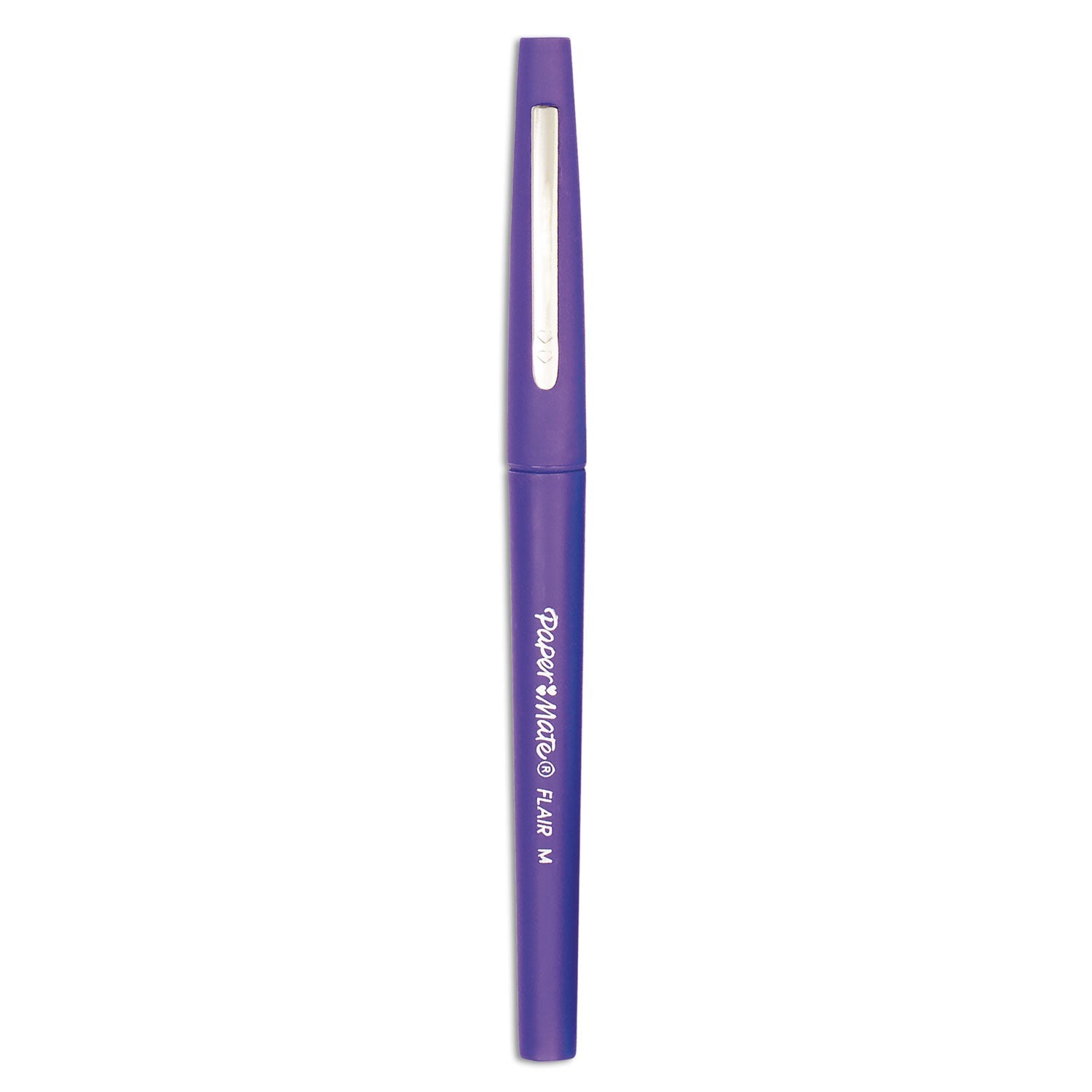 Paper Mate Point Guard Flair Felt Tip Porous Point Pen, Stick, Medium 0.7 mm, Purple Ink, Purple Barrel, Dozen