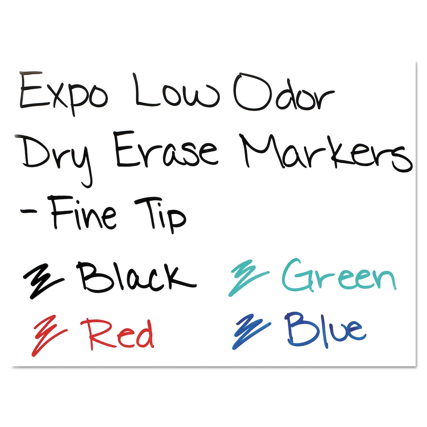 EXPO Low-Odor Dry-Erase Marker, Fine Bullet Tip, Blue, Dozen